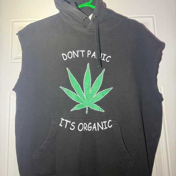Other - Don't Panic It's Organic Sleeveless hoodie  Size Large